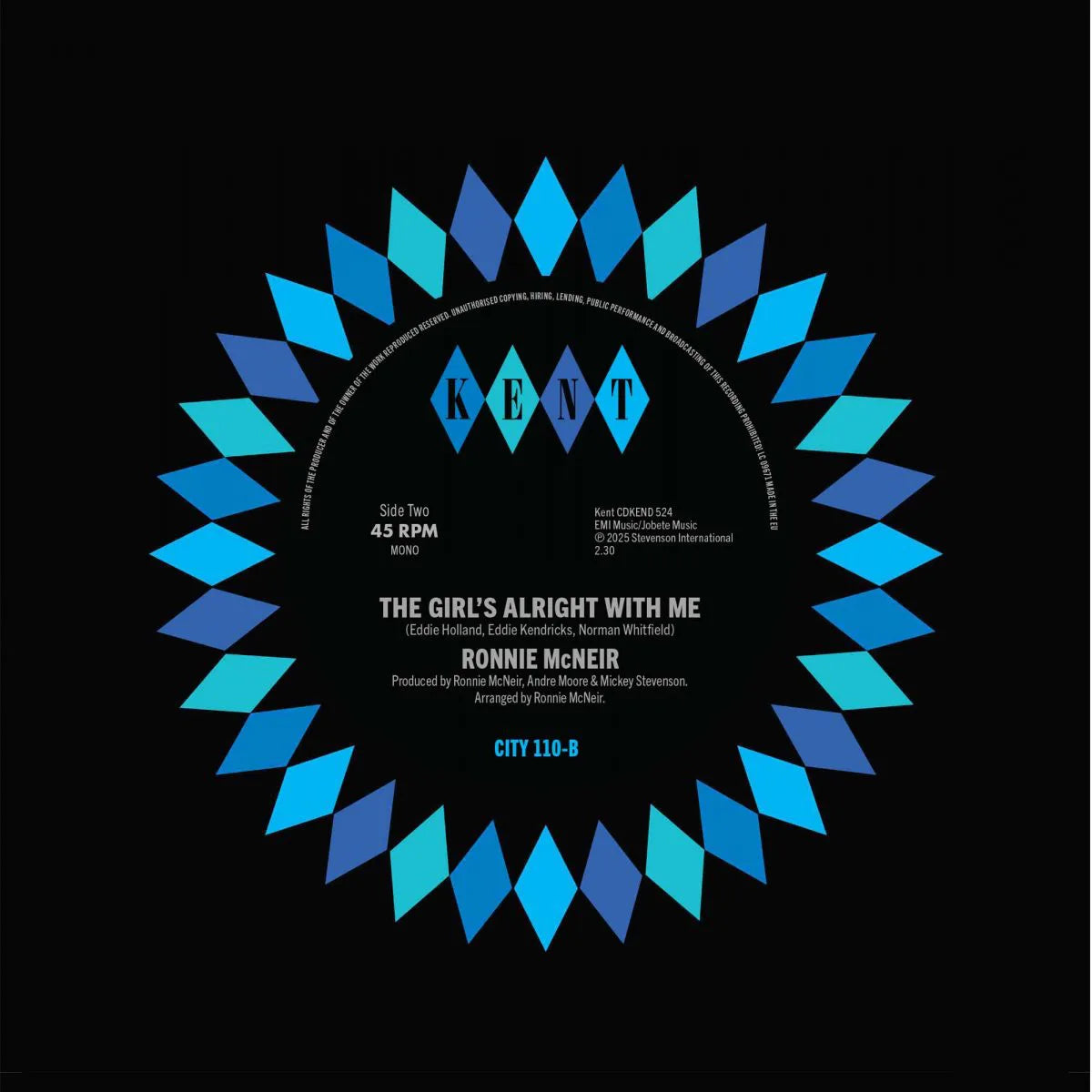 Ronnie McNeir - My Day Will Come / The Girl's Alright With Me - Kent City 110