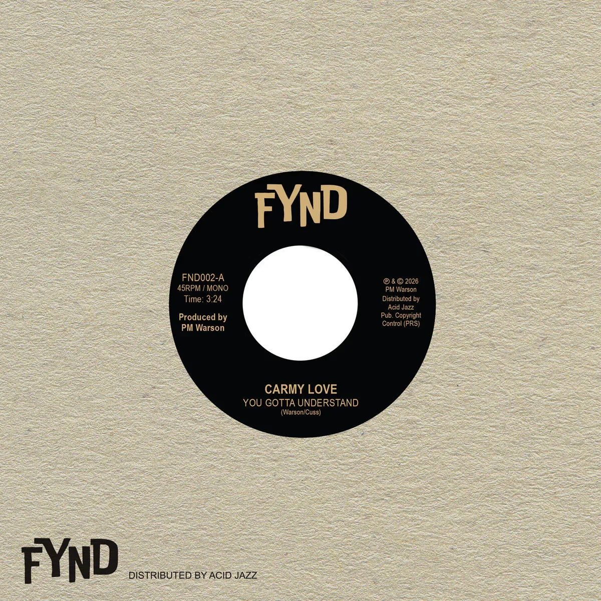 Carmy Love - You Gotta Understand - Acid Jazz/FYND - Repress