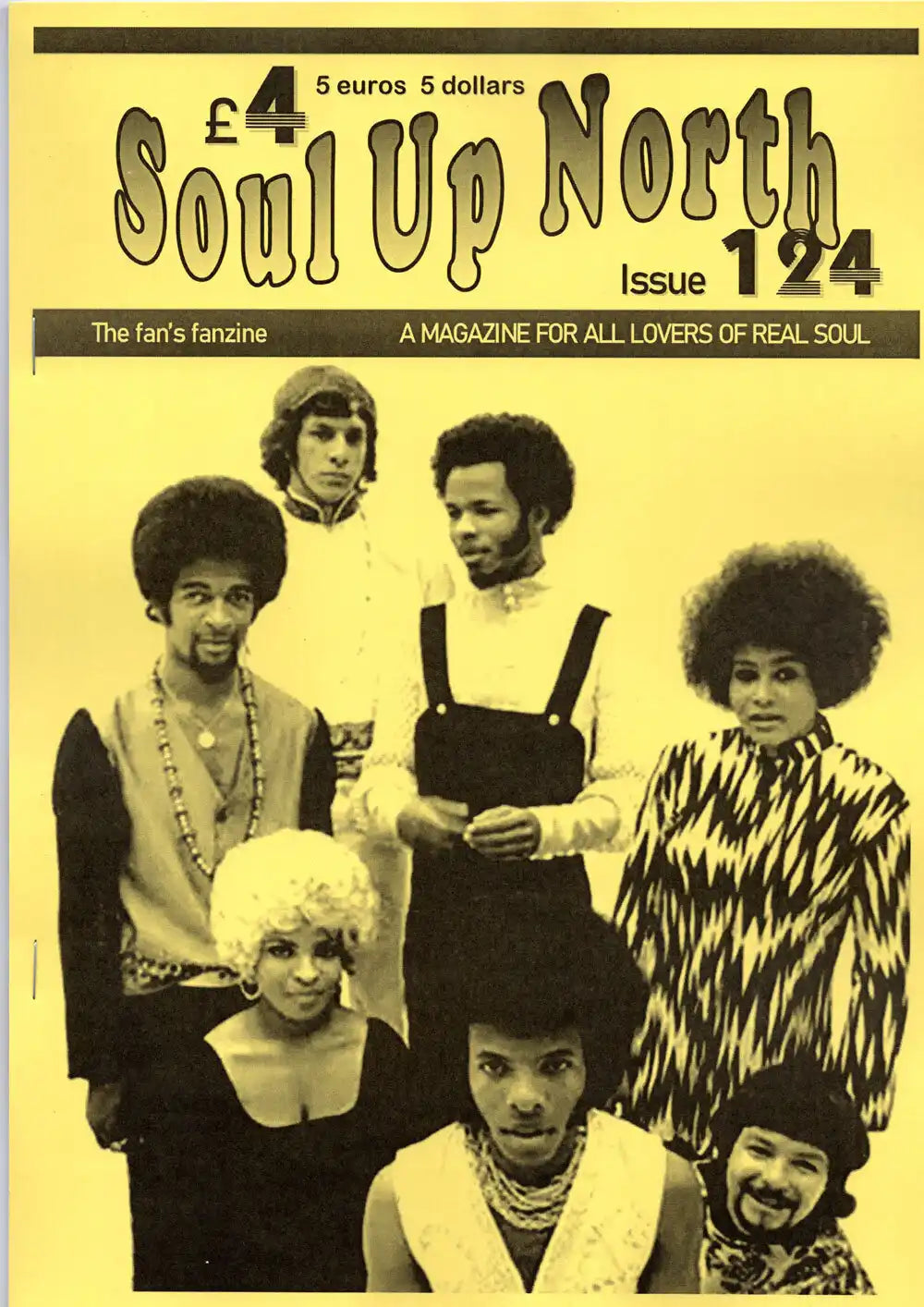 Cover of 'Soul Up North' magazine featuring a group of people with text indicating price and issue number.