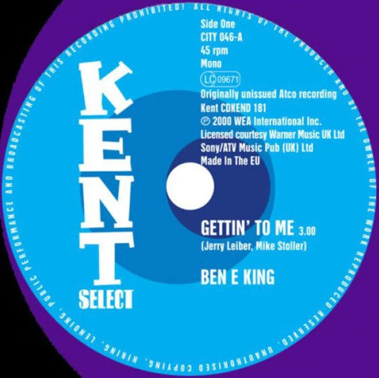 Ben E King / Marvellos - Getting' To Me / I Need You - Kent City 046