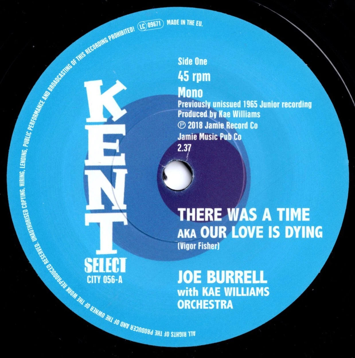 joe burrell - there was a time - kent -soul - 45 