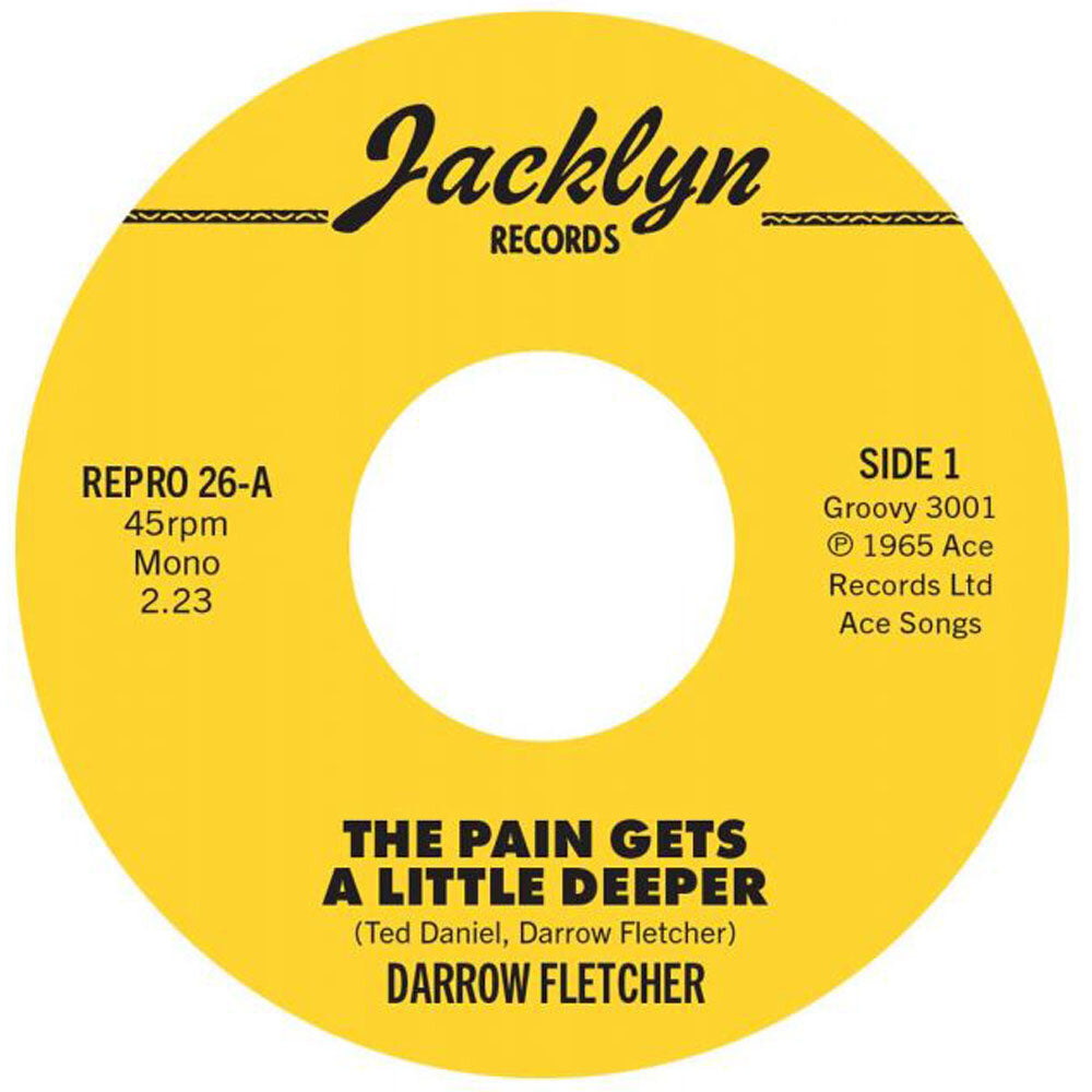 Yellow record label from Jacklyn Records with text and branding.