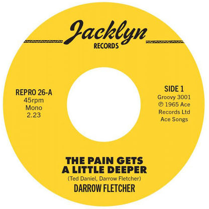 Yellow record label from Jacklyn Records with text and branding.