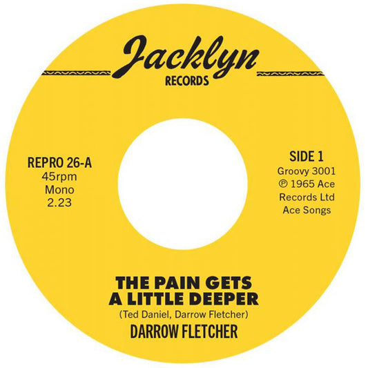Yellow record label from Jacklyn Records with text and branding.