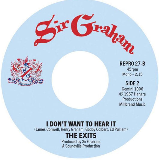 The Exits - Another Sundown In Watts / I Don’t Want To Hear It - Kent Repro 27