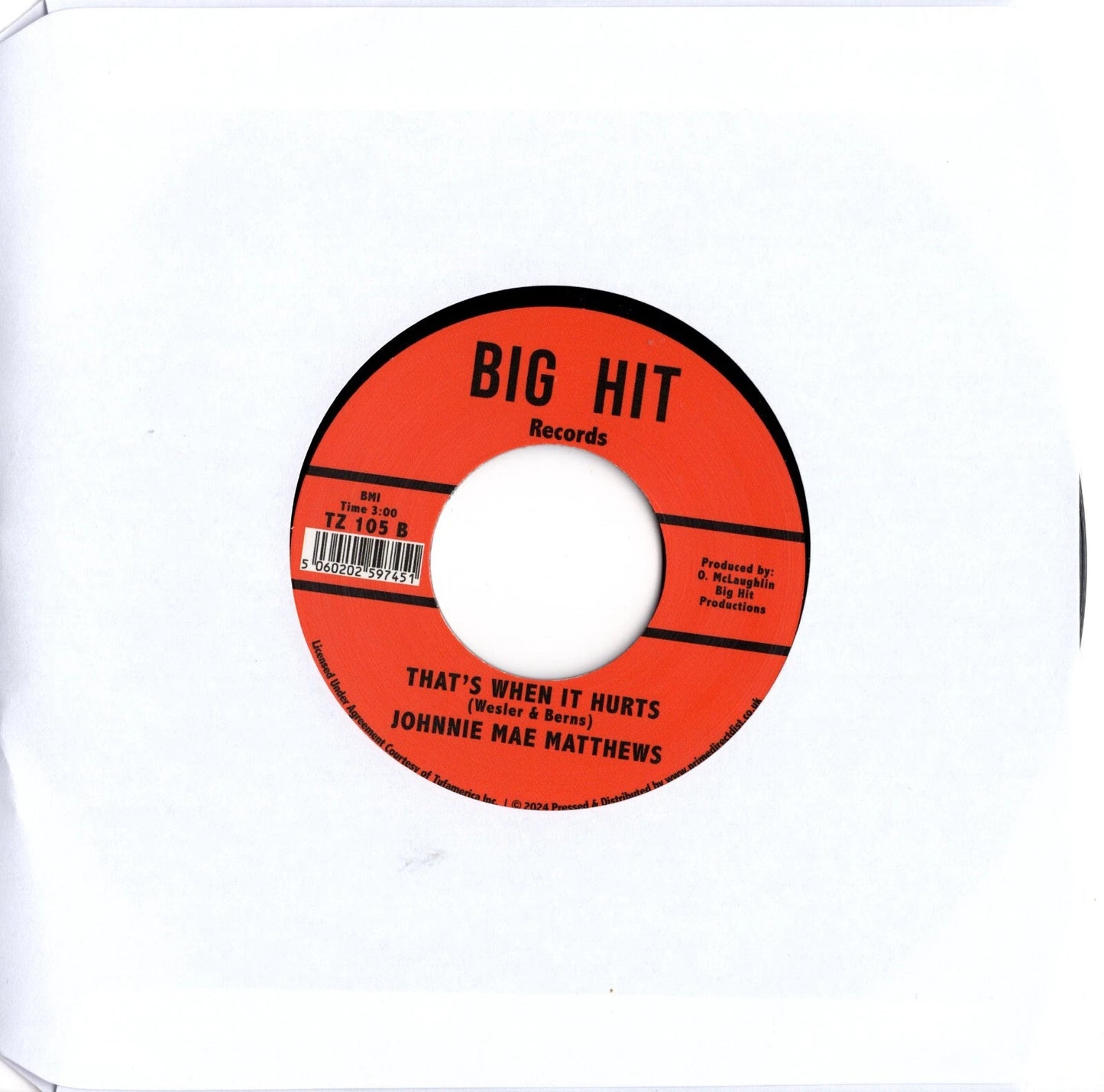 Johnnie Mae Matthews - I Have No Choice / That's When It Hurts - Repro
