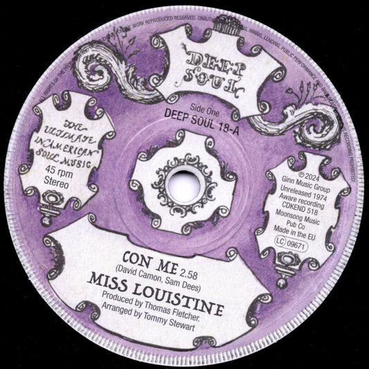 Miss Louistine / Sam Dees - Con Me - Deep Soul 18