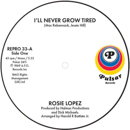 Rosie Lopez - I’ll Never Grow Tired / Too Hot To Hold - Kent Repro 33