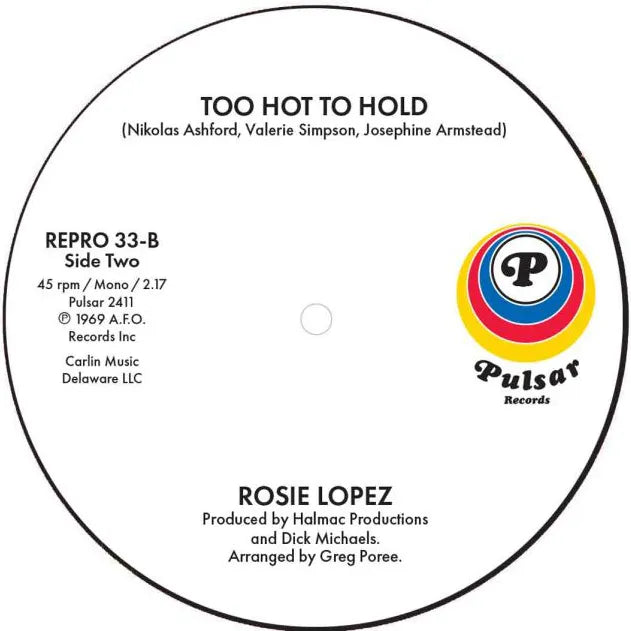 Rosie Lopez - I’ll Never Grow Tired / Too Hot To Hold - Kent Repro 33