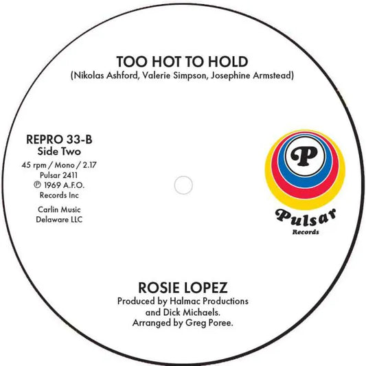 Rosie Lopez - I’ll Never Grow Tired / Too Hot To Hold - Kent Repro 33