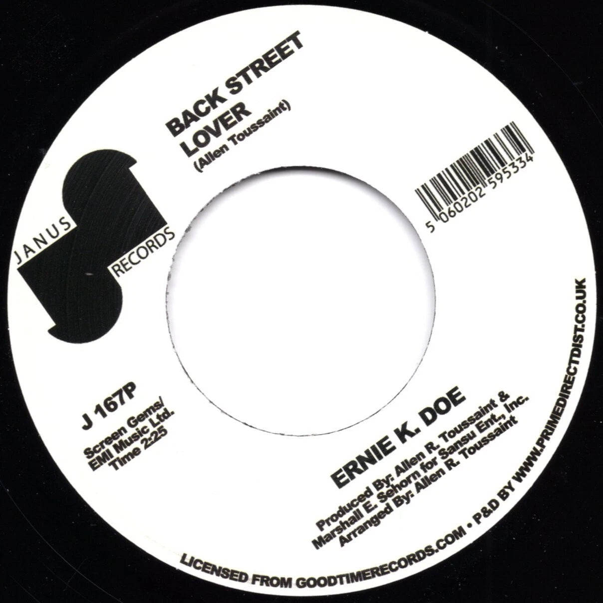 Ernie K Doe - Here Come The Girls / Back Street Lover - Repro