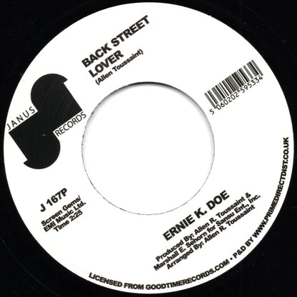 Ernie K Doe - Here Come The Girls / Back Street Lover - Repro