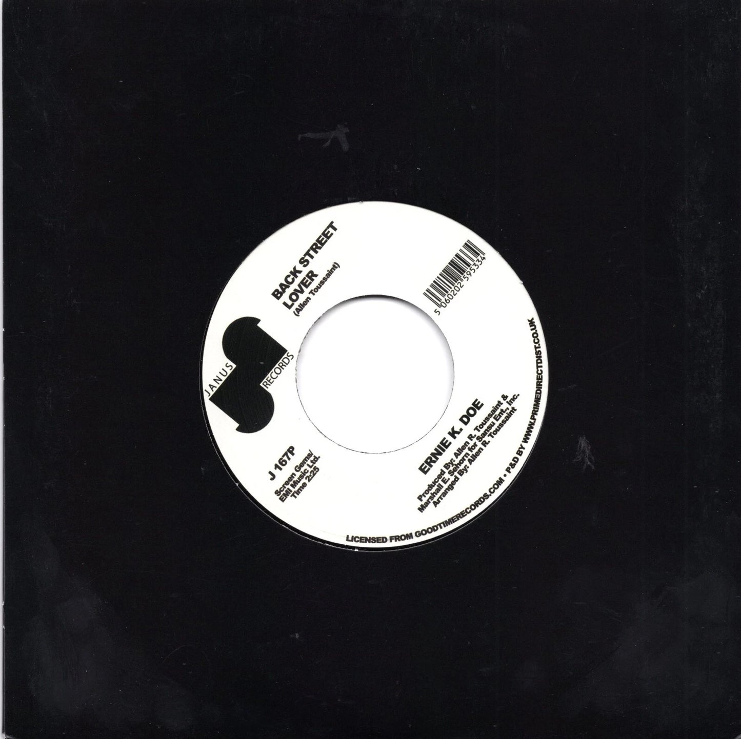 Ernie K Doe - Here Come The Girls / Back Street Lover - Repro