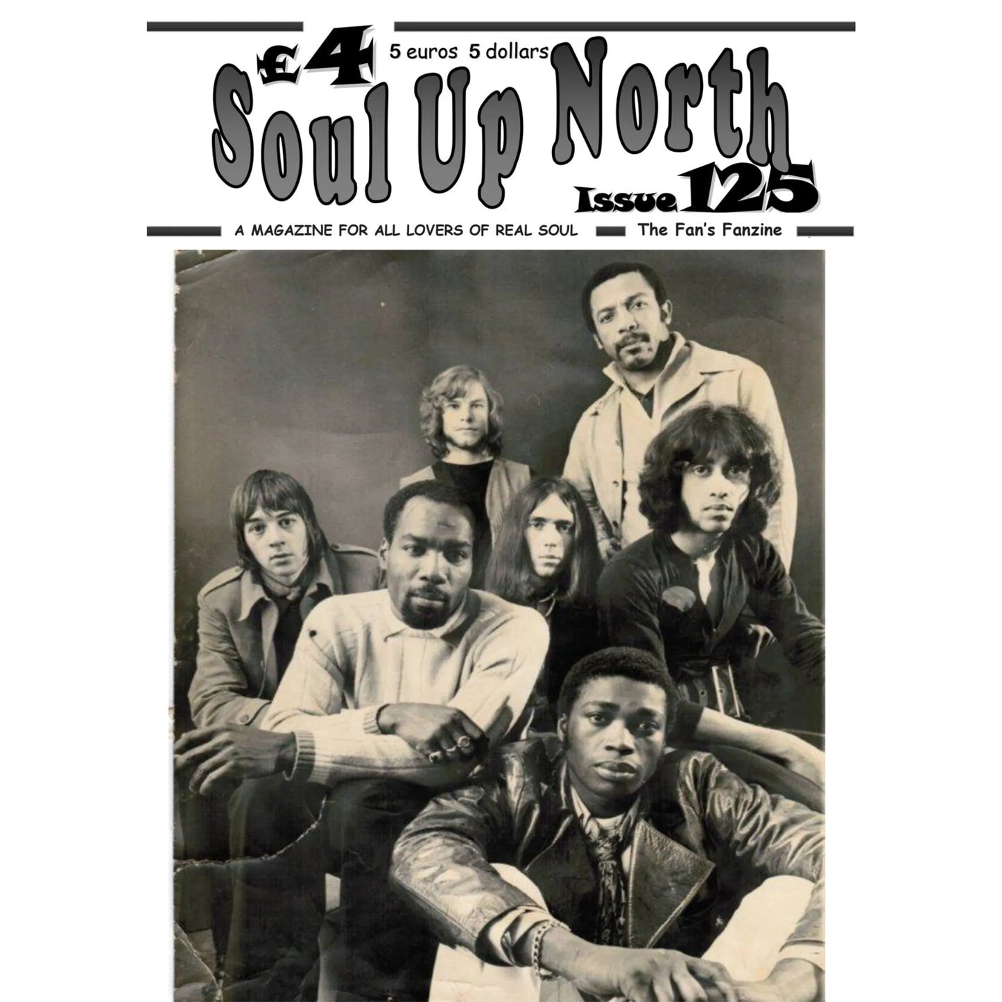 Magazine cover titled 'Soul Up North' with a black and white photo of a group of people.